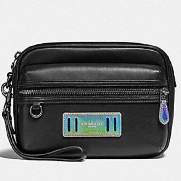 BNWT - COACH TERRAIN POUCH IN BLACK W/REFLECTIVE DETAILS (F79777) - Picture 4 of 15
